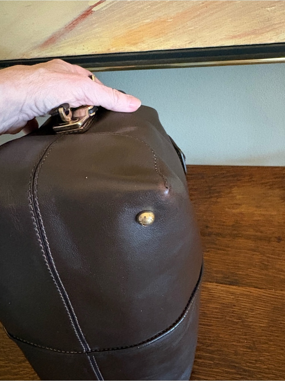 Tod’s D-Styling Leather Bauletto Satchel Bag - Chocolate Brown (Excellent) CoA - Picture 8 of 17